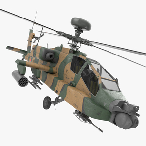 AH 64D Apache Longbow Japan Rigged 3D model