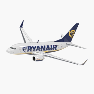 3D Boeing 737 600 with Interior Ryanair Rigged model