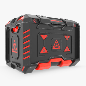 3D Futuristic Storage Crate Locked