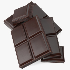 Pieces of Dark Chocolate 3D model