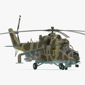 3D Russian Attack Helicopter Mil Mi 24B