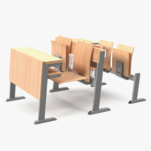 3D model University Seating System Set Four Seats