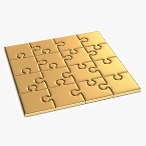 3D Golden Puzzle model