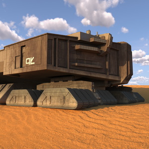 3D model Sci-Fi Desert Harvester Rigged