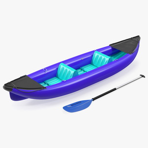 3D Inflatable Kayak with Paddle model