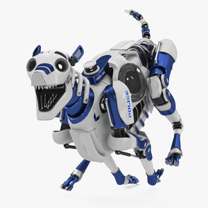 3D model Running Futuristic Police Robot Dog