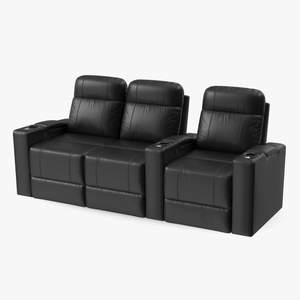 3D Valencia Home Theater Seating Row of 3 Loveseat Black model