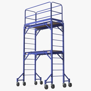 3D model Blue 2 Story Rolling Scaffold Tower