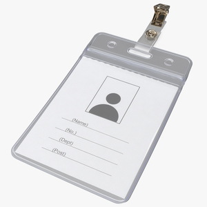 Vertical ID Badge Holder with Clip 3D model