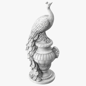 3D Peacock Statue Marble