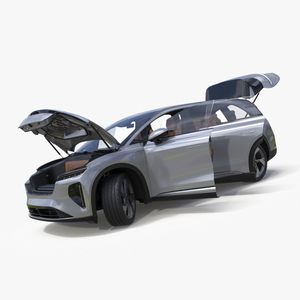 3D Lucid Gravity Electric Suv Gray with Lights Off Rigged for Maya model