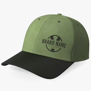 3D Cap Cotton Olive Black Your Brand model