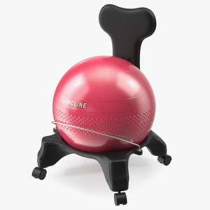 Gaiam Chair Black with Pink Ball 3D