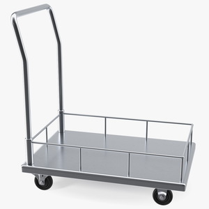 3D Trolley Low Platform with Railing model