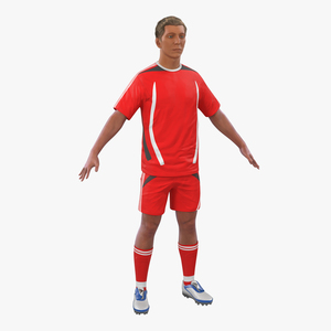 3D Soccer Player Generic with Hair