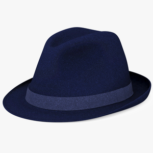 3D Royal Blue Fedora Hat