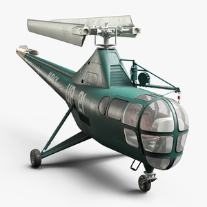 Sikorsky H-5 Navy Helicopter with Folded Blades 3D