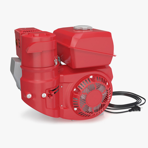 3D Diesel Motor Engine Red model