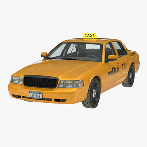 3D model Generic Yellow Taxi Simple Interior