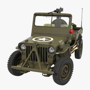 US Army Jeep Willys MB Rigged 3D model