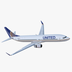 3D Boeing 737 900 ER United Airlines with Cabin Rigged