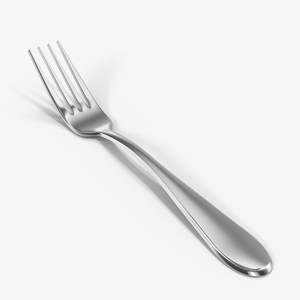 Silver Dessert Fork 3D model