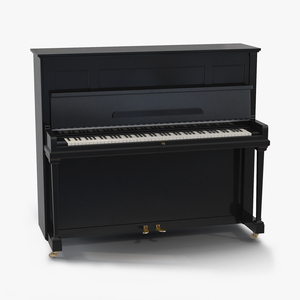 Upright Piano Black 3D model