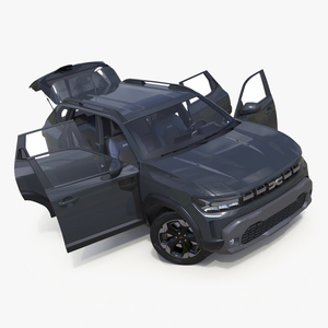 Dacia Duster 2024 Crossover Gray Rigged 3D model