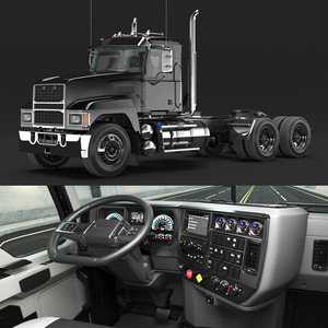 3D model 2025 Straight Truck Black