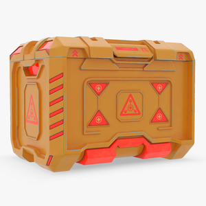 Sci-Fi Storage Crate Orange Locked 3D model