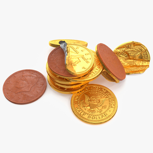 Milk Chocolate Half Dollar Golden Coins 3D model