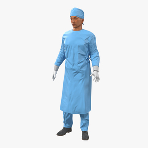 3D model Male Surgeon Mediterranean Rigged 2