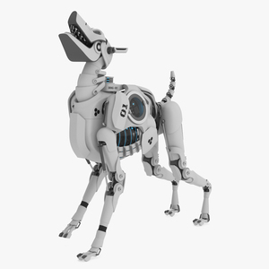 Futuristic Robotic Dog White Rigged for Maya 3D model