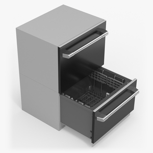 Dishwasher Double Drawer Open 3D model