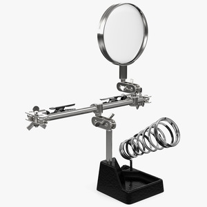 3D Helping Hands with Magnifier and Soldering Iron Stand model