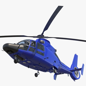 Blue Patrol Helicopter Rigged 3D model