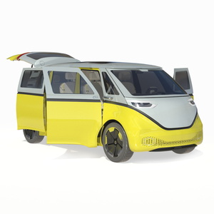 Electric Minivan Rigged for Cinema 4D 3D