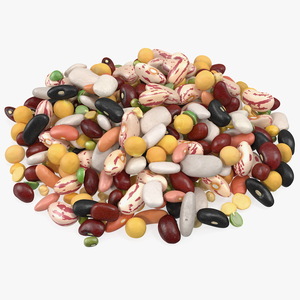 3D Pile of Mixed Legume Beans