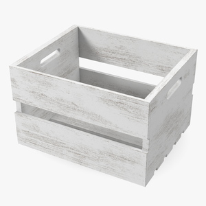 3D Wooden White Large High Fruit Box model