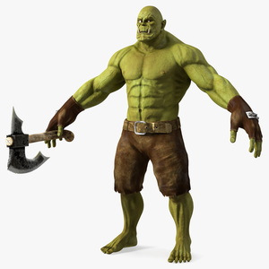 Green Orc Warrior 3D