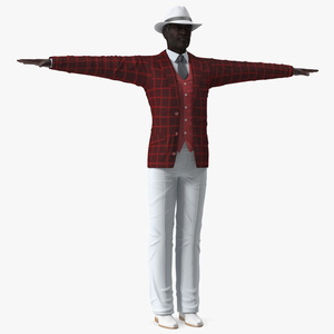 3D Afro American Elderly Man Formal Wear Rigged for Maya model