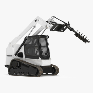 3D Bobcat Track Loader with Auger Rigged for Cinema 4D