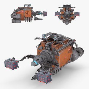 3D Futuristic Spacecraft with Mechanical Arms and Sci-Fi Container model