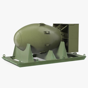 3D Atomic Bomb Fat Man Green with Shipping Pallet