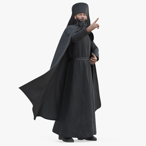 3D Orthodox Monk Fully Dressed Rigged for Cinema 4D model