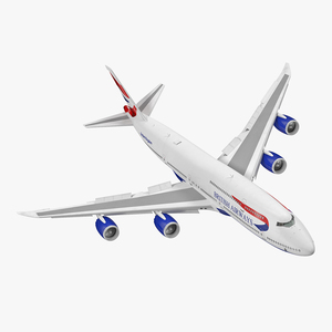 3D Boeing 747 8I British Airways Rigged