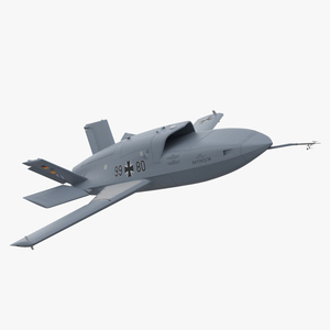 Jet Powered UAV EADS Barracuda Rigged 3D