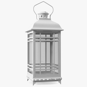 3D Candle Lantern Small White