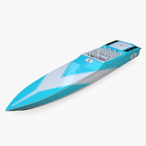 CigaretteBoat515 Blue for 3D Print 3D model