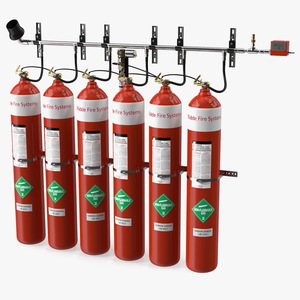 Dioxide Fire Extinguisher System 3D